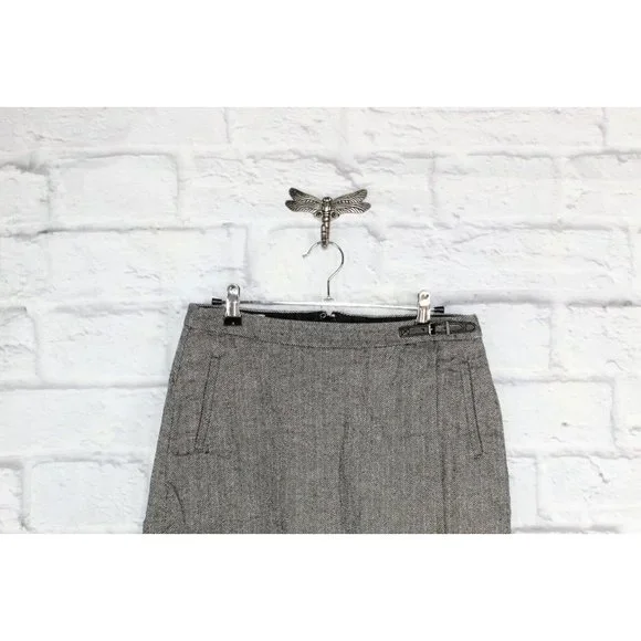LL Bean Gray 100% Cotton Back Zip Classic Fit Skirt Size 6 - Picture 2 of 9